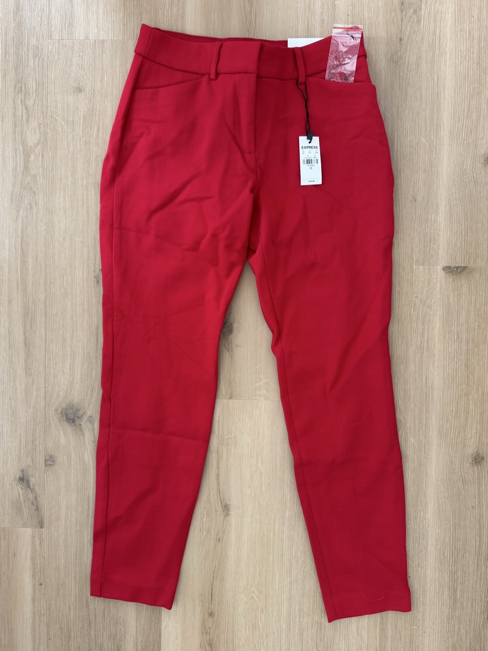 Express Skinny Mid Rise Knit Pants Red Size 0S